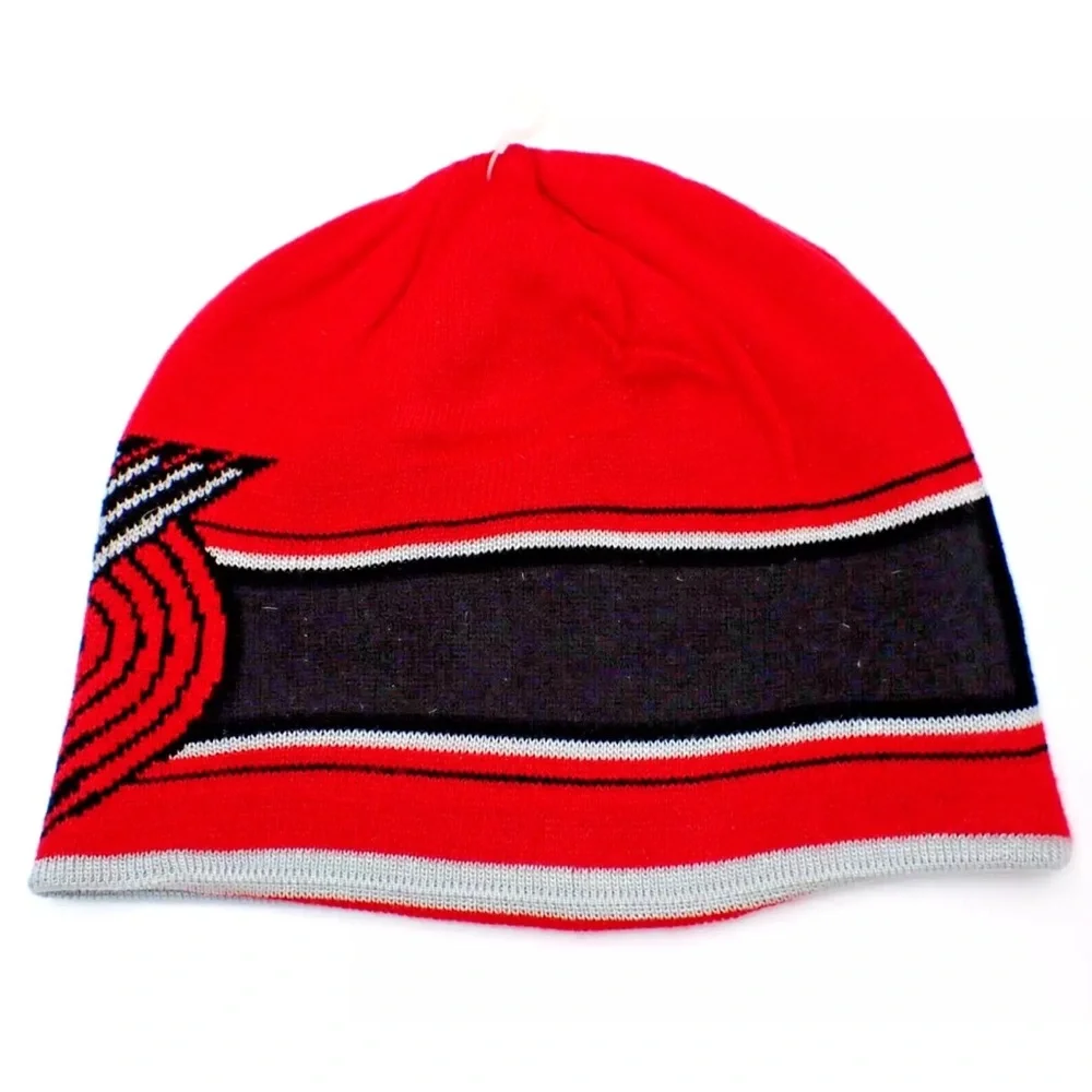 Adidas Reversible Knit Beanie Portland Trailblazers Stocking Cap Red Pinwheel